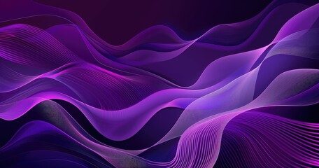 Obraz premium Abstract waves in purple and pink hues create a dynamic, flowing visual effect.