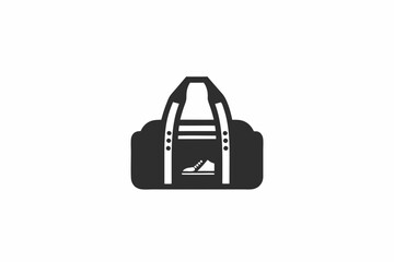 creative gym bag icon and logo vector illustration