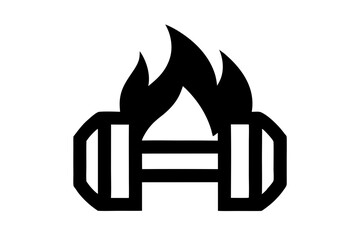creative gym flame icon  and logo vector illustration