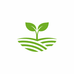 Obraz premium Minimalist Green Plant Logo icon for Eco Branding