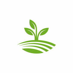 Minimalist Green Plant Logo icon for Eco Branding