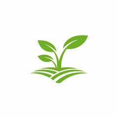Obraz premium Minimalist Green Plant Logo icon for Eco Branding