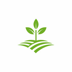 Minimalist Green Plant Logo icon for Eco Branding