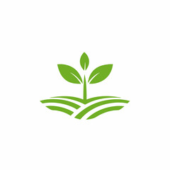 Obraz premium Minimalist Green Plant Logo icon for Eco Branding