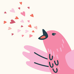 Happy Valentine's day greeting card. Handdrawn illustration.