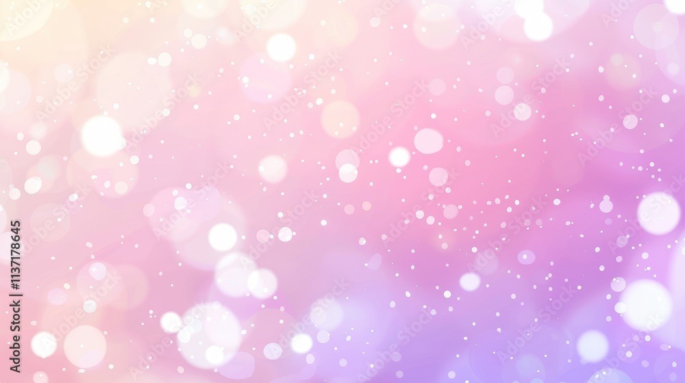 Poster a dreamy gradient background with soft bokeh lights in pastel colors.