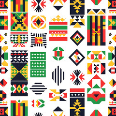 Fototapeta premium Vibrant Geometric Patterns in Bold Colors