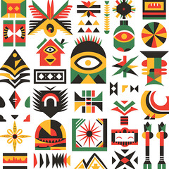 Fototapeta premium Colorful Geometric Patterns in Bold Design