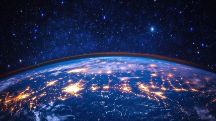 Obraz premium Earth at Night from Space