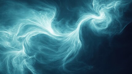 Obraz premium Teal Abstract Swirls, Dynamic Energy Background