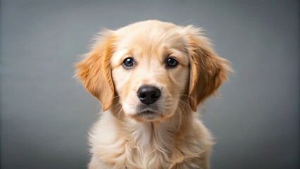 Obraz premium Adorable golden retriever puppy with fluffy fur and sweet expression, puppy, golden retriever, fluffy, cute, young, pet