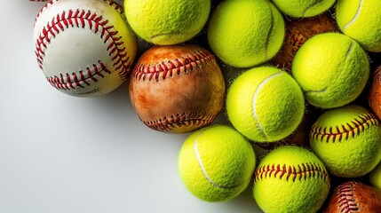A Colorful Collection of Baseball and Tennis Balls