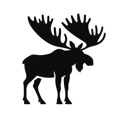 Moose logo vector, Moose vector icon, Moose Silhouette Vector Illustration black and white