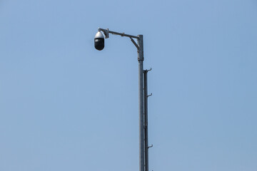 Three CCTV cameras and and an autonomous lighting system based on an LED lamp are installed on pole...
