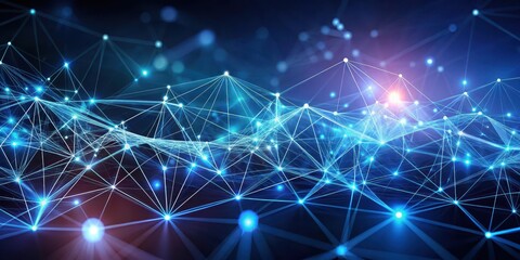 Obraz premium Abstract futuristic background with dynamic plexus design, rendered in , technology, futuristic, abstract, dynamic