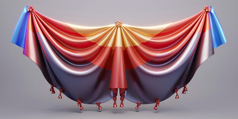 Multicolored Draped Fabric with Tassels