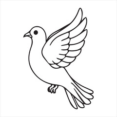  Dove silhouette line art illustration.