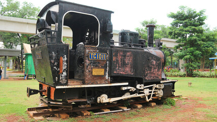 A locomotive is an automatic engine vehicle that runs on rails and is used to move train carriages. Locomotive collection at the Taman Mini TMI transportation