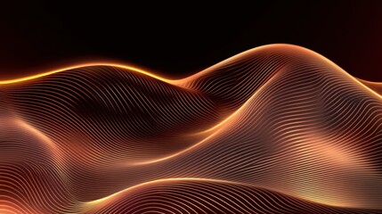 Abstract Golden Waves Background