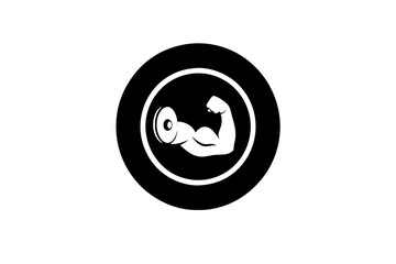 creative biceps curl icon and logo vector illustration