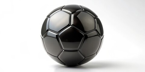 Black glossy soccer ball, soccer, football, sports, glossy, modern, black, rendering, shiny, round, athletic, equipment