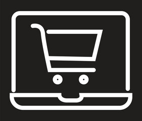 Shopping icon online purchase shopping symbol outline style illustration vector design. Shopping icon set. Solid icons vector collection with transparent background.