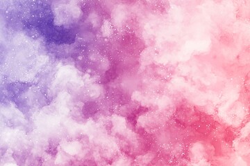 Fototapeta premium Dreamy Pink Purple Galaxy Cloudscape Watercolor Space Background