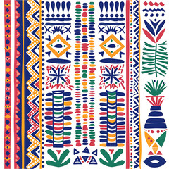 Obraz premium Vibrant Geometric Pattern Design for Textiles and Art