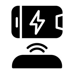 wireless charging Solid icon