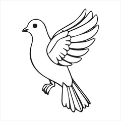 Dove silhouette line art illustration.