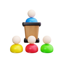 lecture 3d render icons