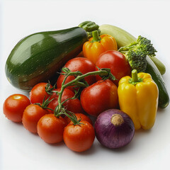 Colorful Vegetable Medley on White Plate Healthy Eating Fresh Produce Culinary Presentation Nutrition