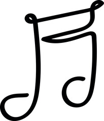 Hand-Drawn Music Note Vector Illustration, Simple Line Art, Minimalist Design
