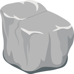 Boulder Rock Stock Illustration Isolated on White Background.