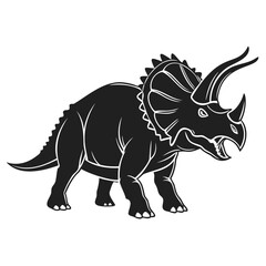 High-Quality Triceratops Silhouette Vector Isolated on Transparent Background