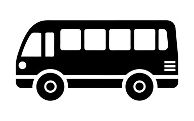 Travel bus transportation silhouette style vector and icon design