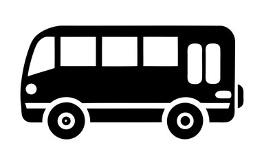 Travel bus transportation silhouette style vector and icon design