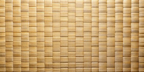Close-up view of a Japanese traditional tatami texture with intricate woven patterns in light brown , tatami, Japanese
