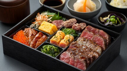 Obraz premium Close-up of quality ingredients in kyoto sushi and japanese cuisine