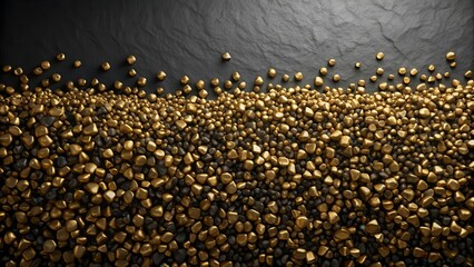 Fototapeta premium Abstract black and gold background with small three-dimensional stones texture , luxury, elegant, design, decorative, modern