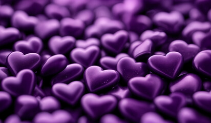 Abstract purple heart valentine love background texture. AI generated.