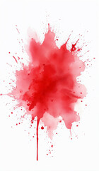 Red watercolor splash on white