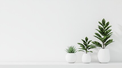 Obraz premium Minimalist plant arrangement modern home interior decor bright space