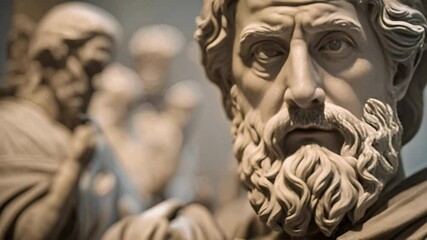 An intimate depiction of Plato, the renowned philosopher from ancient Greece