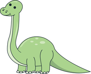 Dinosaurs Illustration in Flat Cartoon Design. Isolated Vector Character