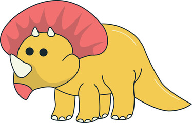 Dinosaurs Illustration in Flat Cartoon Design. Isolated Vector Character