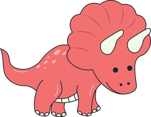 Dinosaurs Illustration in Flat Cartoon Design. Isolated Vector Character