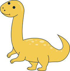 Dinosaurs Illustration in Flat Cartoon Design. Isolated Vector Character
