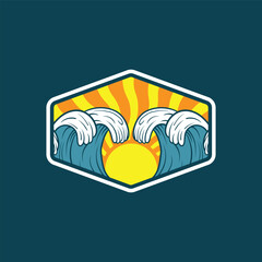 wave ocean logo vector