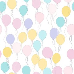 Seamless pattern of balloons in pastel shades